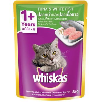Whiskas Cat Pouch Tuna And White Fish Flavor 85g