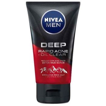 Nivea Men Deep Rapid Acne Oil Clear Detox Mud Scrub 100g