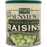 Sunview Organic Dried Raisins Green Seedless 425g