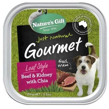 Nature's Gift Dog Tray Food Beef And Kidney with Chia 100g