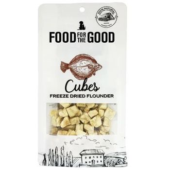 Food For The Good Dog and Cat Treats Freeze Dried Flounder Cubes 40g