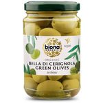 Biona Organic - Cupboard Preserved, Olives Green in Brine Bella Di Cerignola (280g)