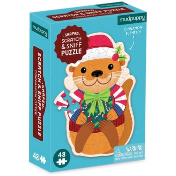Mudpuppy 48 Piece Scratch And Sniff Shaped Mini Puzzle Cinnamon Otter