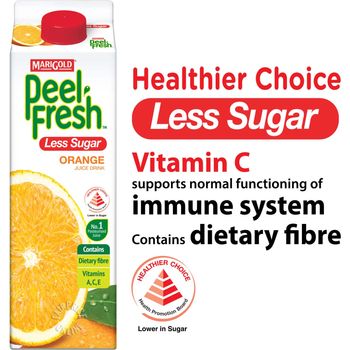 Marigold Peel Fresh Juice Orange Less Sugar 1L