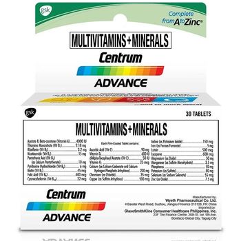 Centrum Advance Multivitamins + Minerals Tablets - 30s