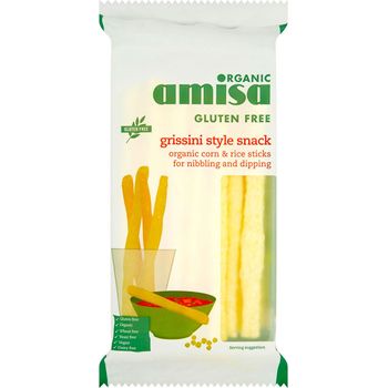 Amisa Organic Rice And Corn Grissini Style Snack 100g