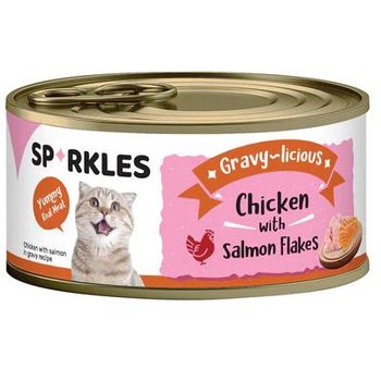 Sparkles Cat Gravy Licious Chicken with Salmon Flakes 80g