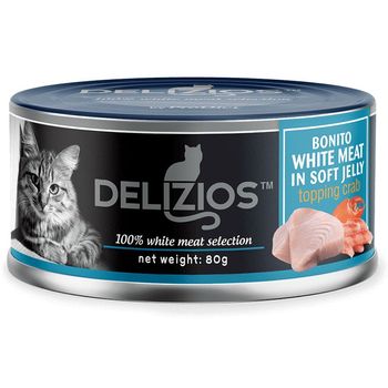 Delizios Bonito White Meat in Soft Jelly Topping Crab 80g
