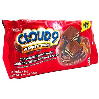 Jack 'n Jill Cloud 9 Wafer Twins Coklat Bersalut Wafer 140g