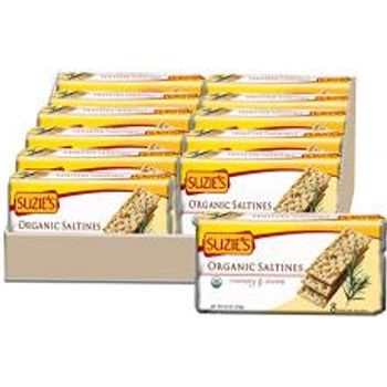 Suzie's Organic Saltines Salted Crackers Rosemary & Sesame Flavor 250g
