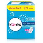 Kotex Soft & Smooth Maxi Wing 24cm 2 Packs x 16pcs
