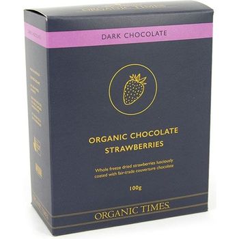 Organic Times Organic Dark Chocolate Strawberries 100g
