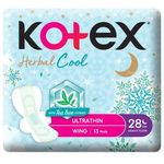Kotex Ultrathin Wing Herbal Cool Pads 28cm 13 Per Pack