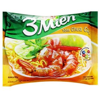 3 Mien Spicy Sour Shrimp Flavor Instant Noodles 65g