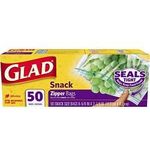 Glad Double Seal Snack 50 Zippe Bags