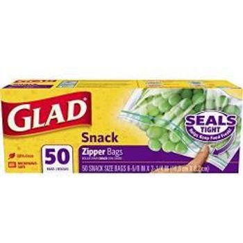 Glad Double Seal Snack 50s Zipper Bags