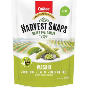 Calbee Harvest Snaps Baked Pea Crips Wasabi