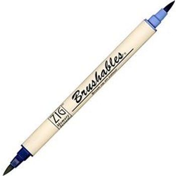 Kuretake Zig Memory System Dual Brush Tip Marker Brushables No.35 Navy ms-7700-035