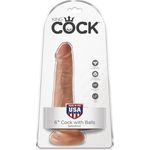King Cock Cock with Balls 6 inch - Tan