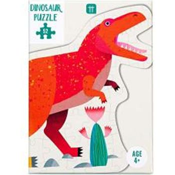 Talking Tables 52-piece Tyrannosaurus Rex Shaped Dinosaur Jigsaw Puzzle And Poster Educational Games For Kids