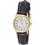 Casio Ltp-v002gl-7b2 Women's Gold Tone Leather Band Easy Reader Dial Date Watch