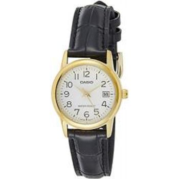 Casio Ltp-v002gl-7b2 Women's Gold Tone Leather Band Easy Reader Dial Date Watch