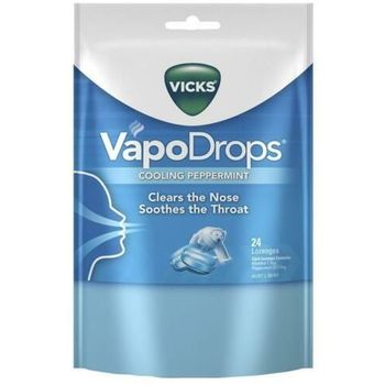 Vicks Vapodrops Blue Cooling Peppermint Lozenges 24