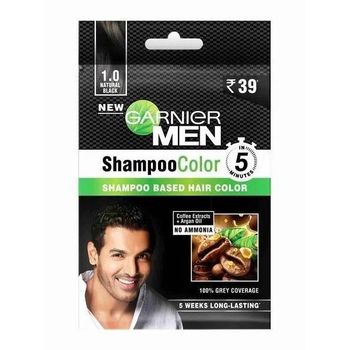 Garnier Men Shampoo Color Shade 1 Natural Black 10ml