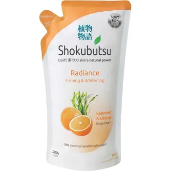Shokubutsu Radiance Firming Body Foam Seaweed And Orange Refill 600ml