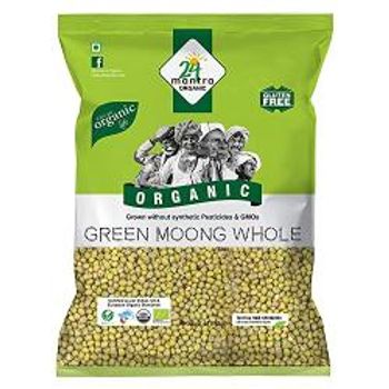 24 Mantra Organic Green Moong Dal Whole 500g
