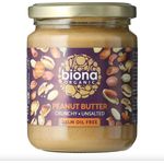 Biona Organic Peanut Butter Crunchy No Salt Added 250g