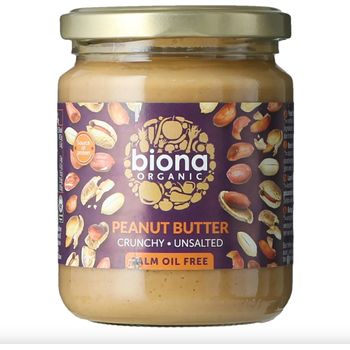 Biona Organic Peanut Butter Crunchy No Salt Added 250g