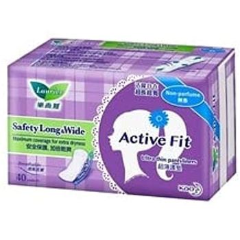 Laurier Active Fit Safety Long And Wide Pantyliners 40 Sachet