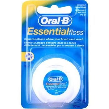 ORAL B ESSENTIAL FLOSS UNWAXED 50M