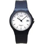 Casio Mw59-7ev Black Resin Quartz Watch With White Dial