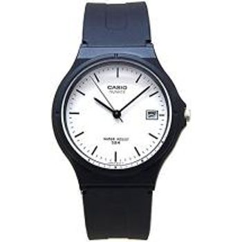 Casio Mw59-7ev Black Resin Quartz Watch With White Dial