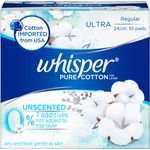 Whisper Pure Cotton Ultra Day Sanitary Padsregular24cm