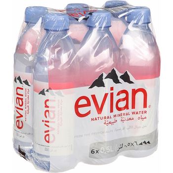Evian Water 6 Bottles 500ml