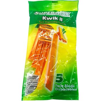 Super Max Kwik Twin Blade Disposable Razor 5pcs