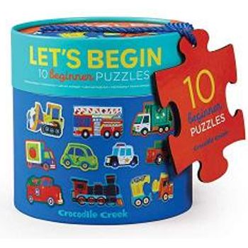 Crocodile Creek Let's Begin Vehicles 10 2-piece Beginner Puzzles For Kids Ages 2 Years +