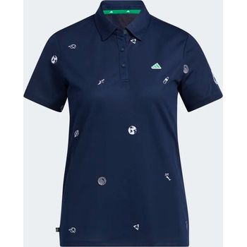 Adidas Women Golf Play Green Monogram Polo Shirt
