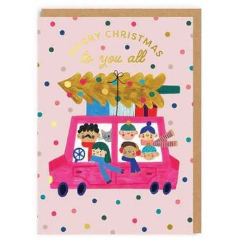 Ohh Deer Merry Christmas Pink Family Car