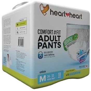 HEART2HEART M PANTS COMFORT#FIT ADULT 10PCS, 24"-33"