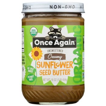 Once Again Organic Unsweetened Creamy Sunflower Seed Butter 454g