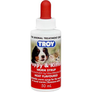 Troy Puppy And Kitten Worm Syrup 50ml