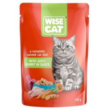 Wise Cat Wet Food for Cats With Rabbit in Sauce 100g