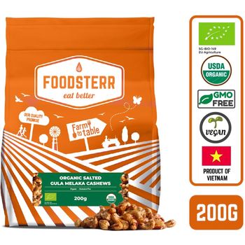 Foodsterr Organic Salted Gula Melaka Cashews 200g