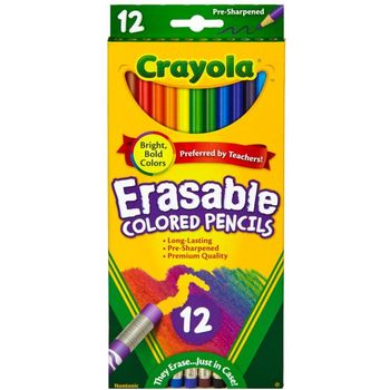 Crayola Erasable Color Pencil Set 3.3mm 12 Pack
