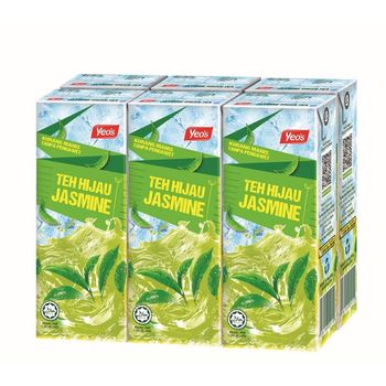 YEO'S JASMINE GREEN TEA LESS SUGAR 6X250ML