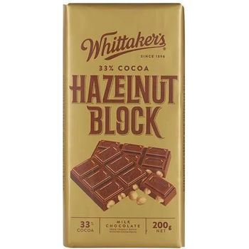 Whittaker's Hazelnut Block Milk Chocolate Bar 200g